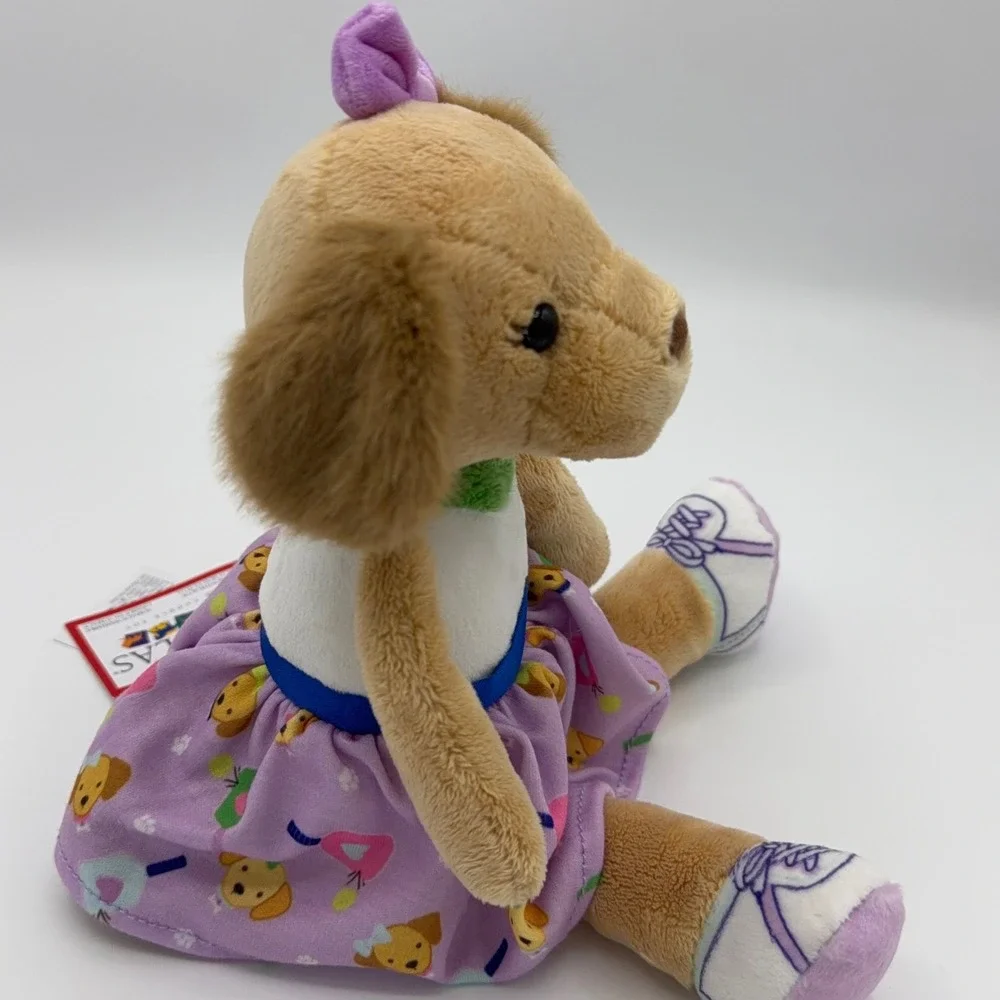 Douglas Cuddle Toy Pickle Ball Pup Plush Dog Purple Tennis Dress Collectible NWT